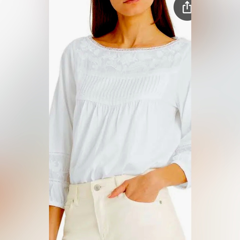 Lauren Ralph Lauren size XXL White Embroidered Long Sleeve  100% Cotton